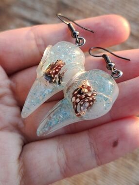 Unique Quirky Bird Skull Shaped Earrings Curiosity Taxidermy